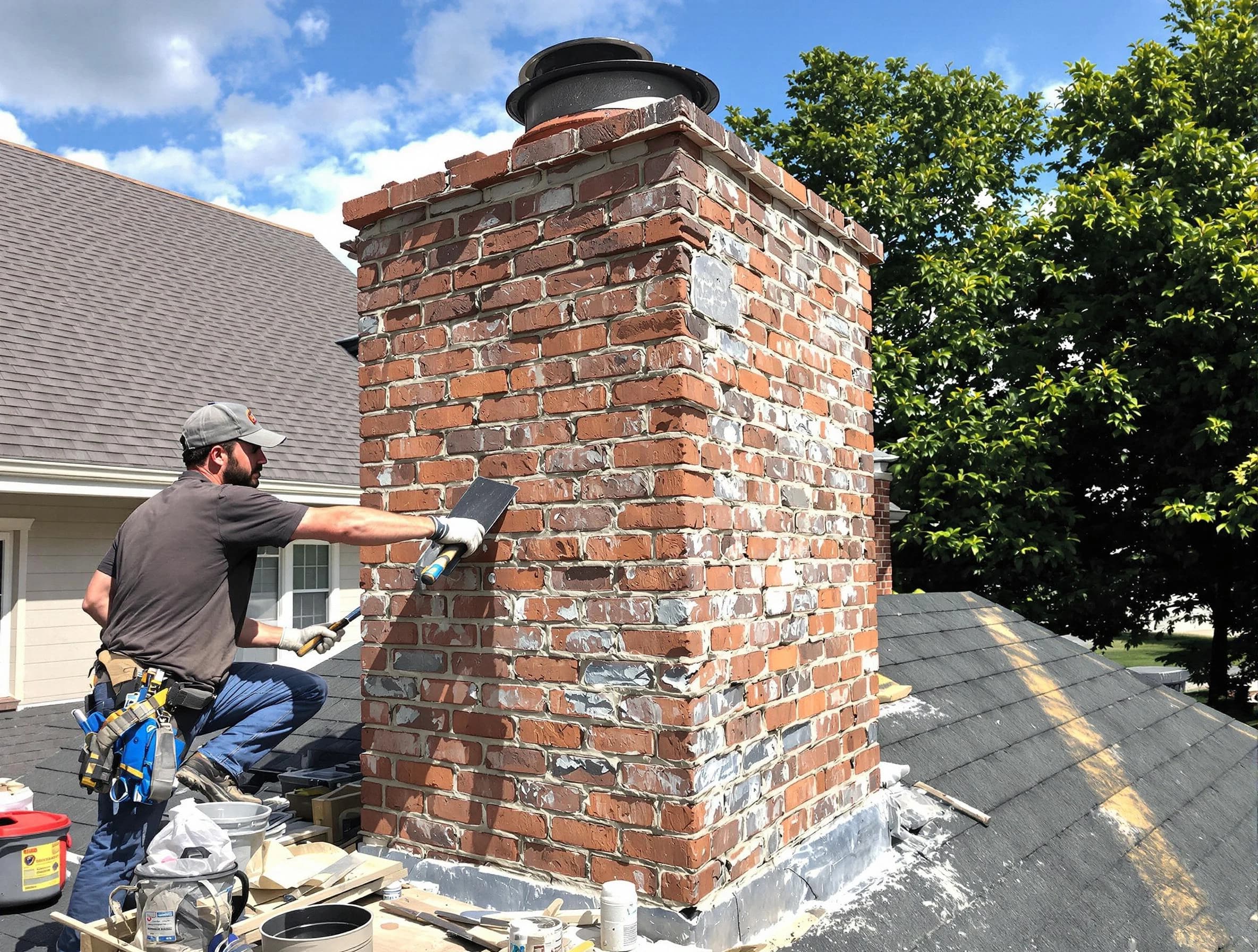 Completed chimney rebuild by Douglasville Chimney Sweep in Douglasville, GA