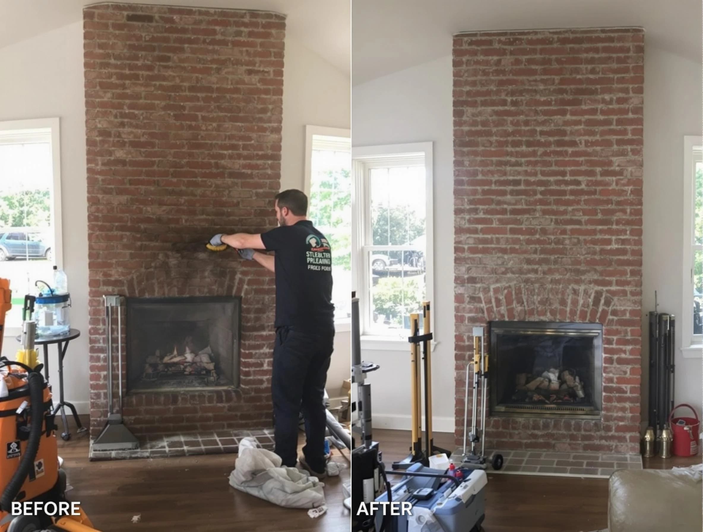 Finished chimney sweeping service by Douglasville Chimney Sweep in Douglasville, GA