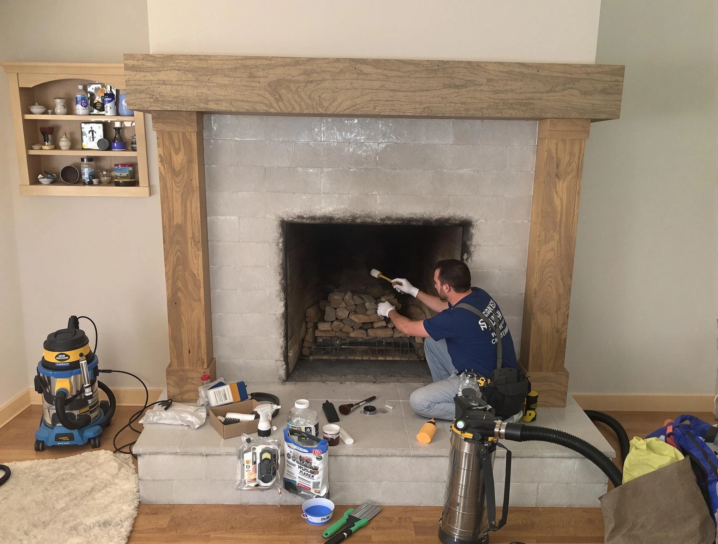 Detailed creosote removal process by Douglasville Chimney Sweep in Douglasville, GA