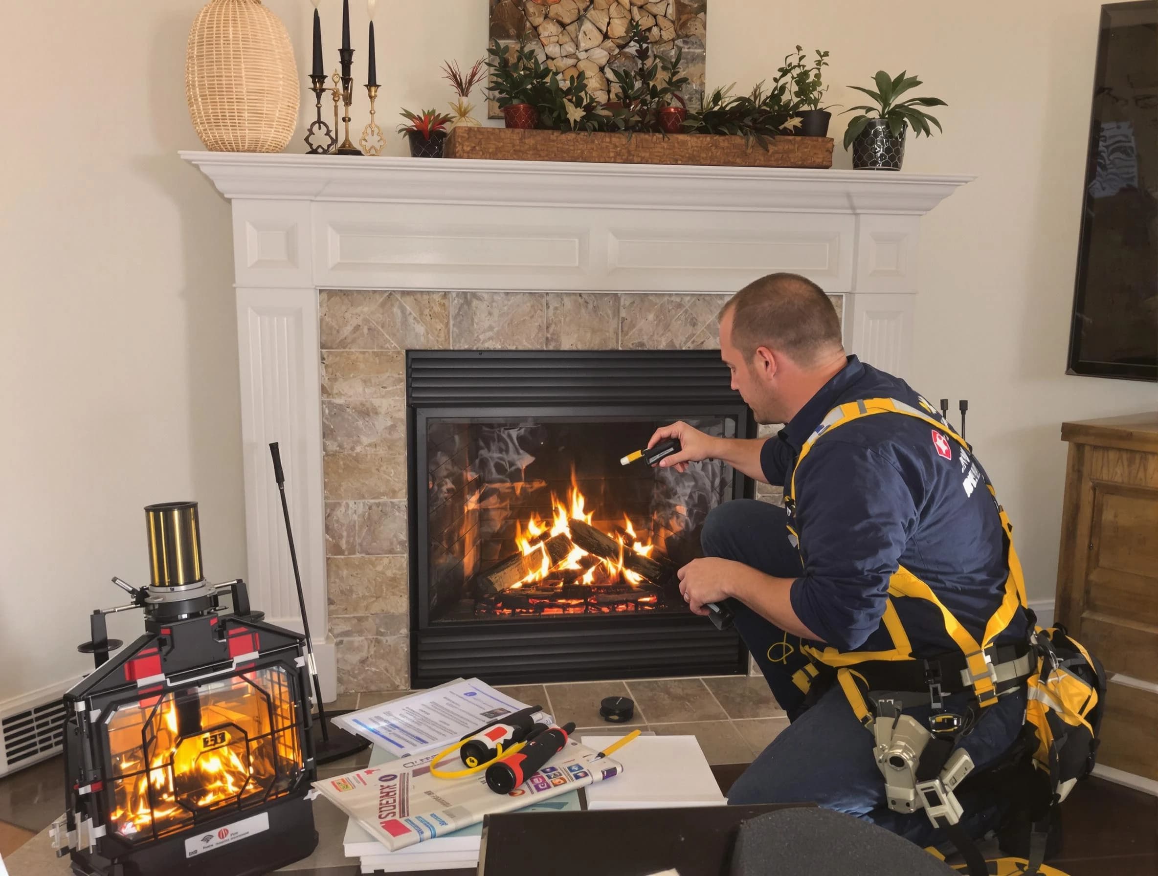 Safety-focused fireplace inspection by Douglasville Chimney Sweep in Douglasville, GA