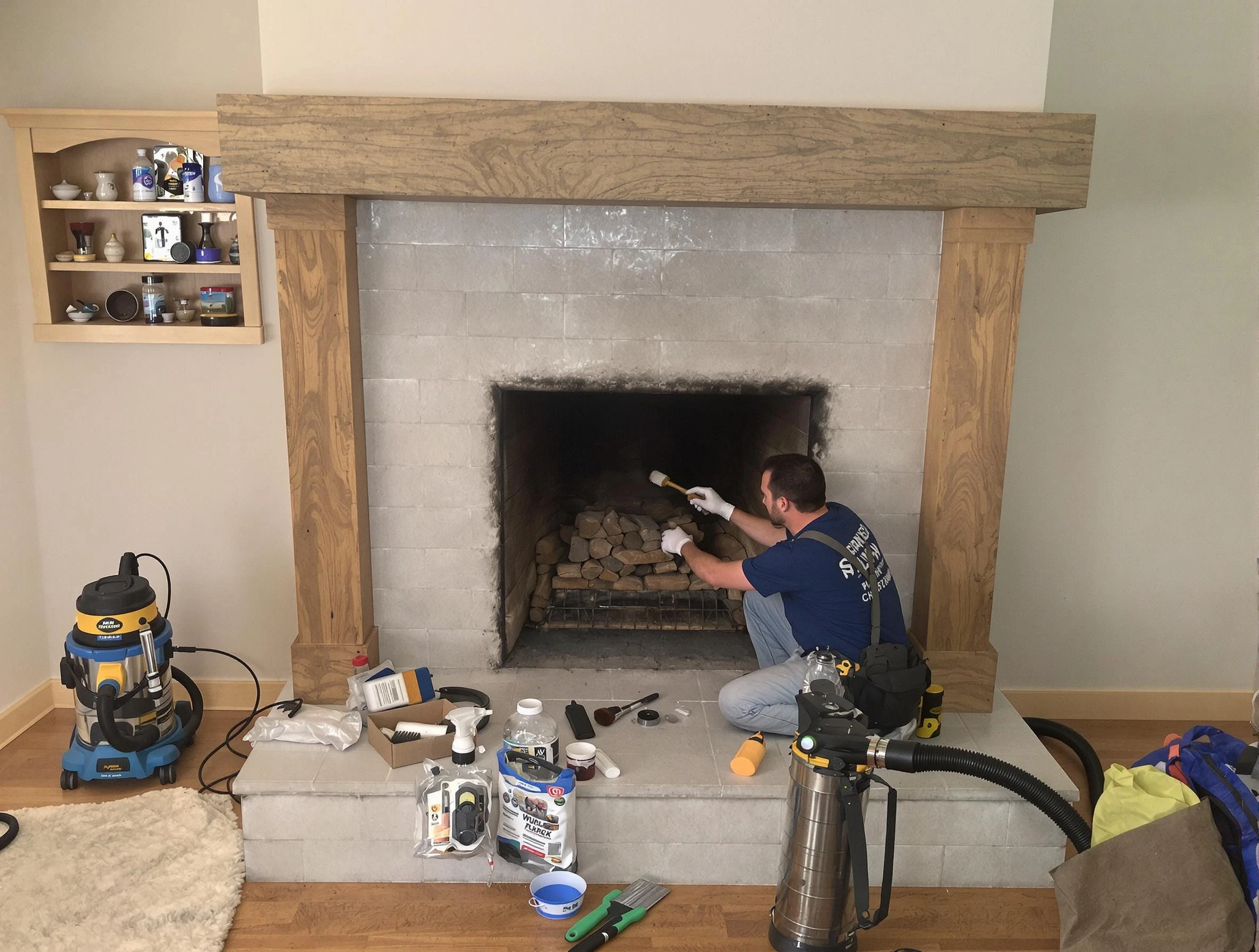 Detailed creosote removal process by Douglasville Chimney Sweep in Douglasville, GA
